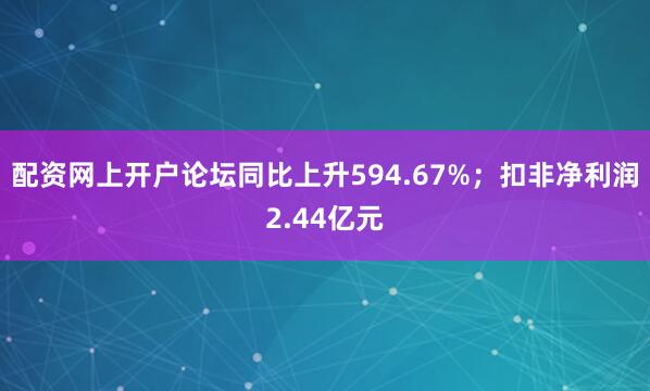 配资网上开户论坛同比上升594.67%；扣非净利润2.44亿元